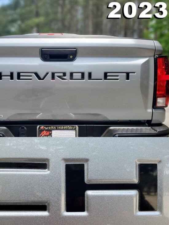 Advanced Trims Other - Gloss Black Raised Plastic Tailgate Letters Inserts NEW CHEVY COLORADO 2023 2024